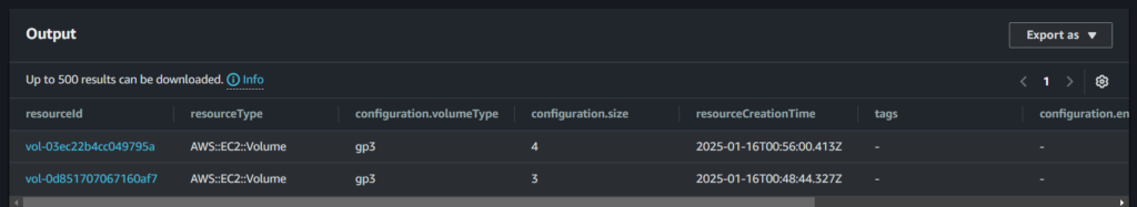 AWS Config Unused EBS Volumes